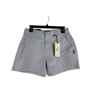 Silver Jeans Co. Womens Classic Fit Mid-Rise Shorts Sz 6 Light Gray Cotton Blend